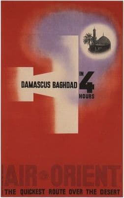 Air Orient poster - Damascus to Baghdad in 4 hours (1932)