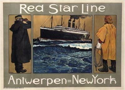 Antwerp-NYC poster - Red Star Line