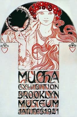 Art Deco Poster Mucha Exhibition Brooklyn Museum