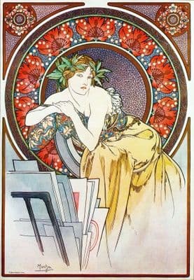 Art Deco Poster Woman with leaves in her hair
