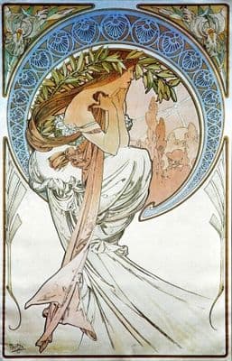 Art Deco Woman with leaves in her hair