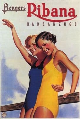 Austrian advertisment poster - Bengers Ribana swimsuit