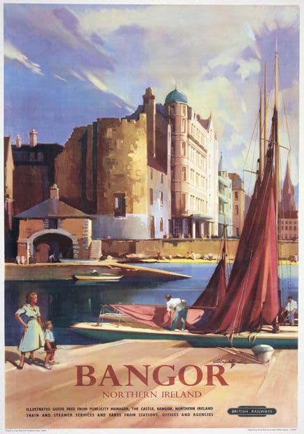 Bangor, County Down, Northern Ireland. Vintage Irish Travel Poster by Claude Buckle