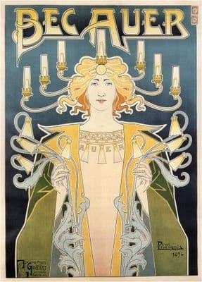 Bec Auer gas lamps - Belgian poster 1896