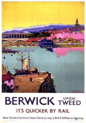 Berwick upon Tweed, Northumberland. LNER Vintage Travel Poster by Frank Henry Mason
