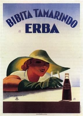 Bibita Tamarindo Erba ~ Vintage Cafe Decor Poster