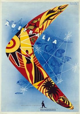 Boomerang. Australian Travel Poster by Gert Sellheim