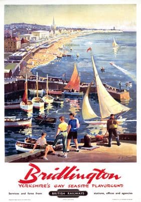 Bridlington British Railways  vintage travel poster by George Ayling 1958.