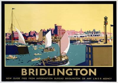 Bridlington, Yorkshire. LNER Vintage Travel Poster by Frank Mason