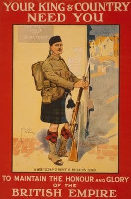 British enlisting poster, Your king & country need you