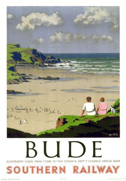 Bude, Cornwall. Vintage SR Travel poster by Herbert Alker Tripp. 1947