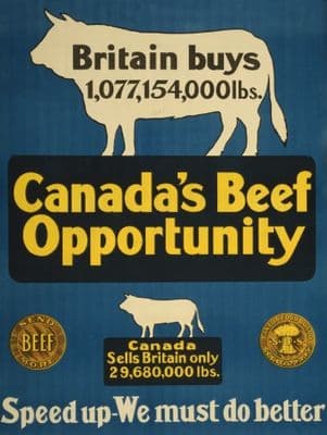 Canada's beef opportunity. Vintage Canadian Poster.