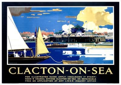 Clacton-on-Sea, Essex. LNER Vintage Travel Poster by Frank Henry Mason. 1931