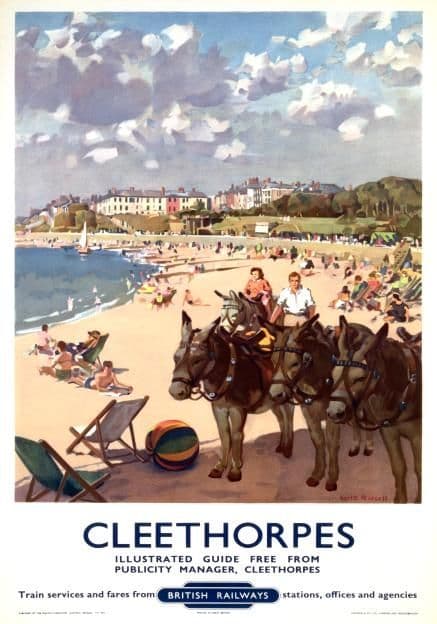 Cleethorpes, Lincolnshire, British Railways Travel Poster Print, Donkeys Beach