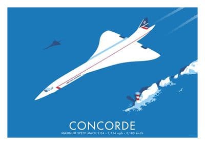 Concorde Vintage inspired British Airways Airline poster by  Stephen Millership  (2)