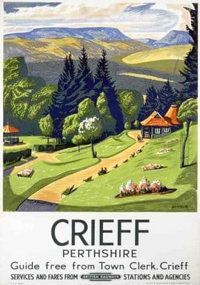 Crieff, Scotland, Perthshire, Vintage British Railways Travel Posters Print