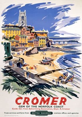 Cromer, Gem of the Norfolk Coast. Vintage BR (ER) Travel Poster by Kenneth Steel