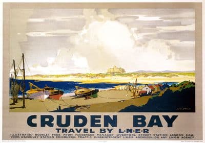 Cruden Bay, Fishing & Golf, Aberdeenshire. Vintage LNER Travel poster by Frank Mason. 1928