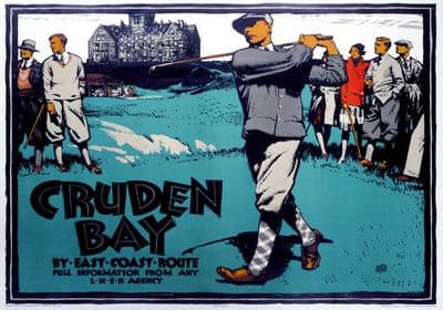 Cruden Bay, Golfing, Aberdeenshire. LNER Vintage Travel poster by Austin Cooper. 1930