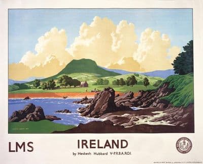 Cushendall, Antrim Coast Road, Northern Ireland. Vintage Travel poster by EH Hubbard