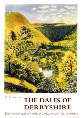 Dales of Derbyshire, Monsal Dale. BR (LMR) Vintage Travel Poster by Stanley Roy Badmin