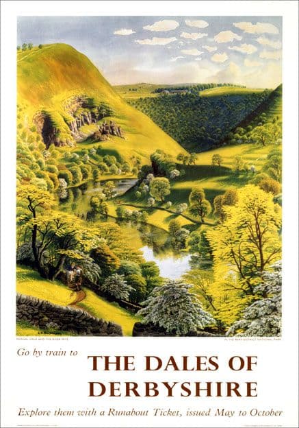 Dales of Derbyshire, Monsal Dale. BR (LMR) Vintage Travel Poster by Stanley Roy Badmin