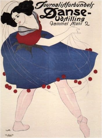 Danish advertisement poster - JOURNALISTFORBUNDETS DANSE-UDSTILLING