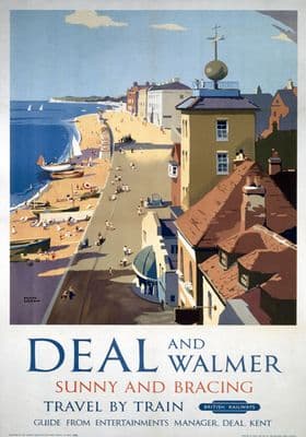 Deal and Walmer, Kent. Vintage BR (SR) Travel poster by Frank Sherwin. 1952