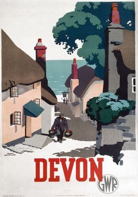 Devon. Great Western Railway Vintage Travel poster by Frank Newbould. 1939