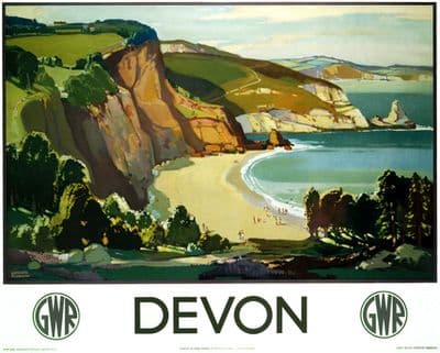 Devon. Vintage GWR Travel poster by Leonard Richmond