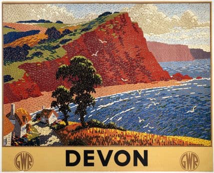 Devon. Vintage GWR Travel poster by Ronald Lampitt