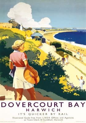 Dovercourt Bay, Harwich, Essex. LNER Vintage Travel poster by Percy Padden. 1941