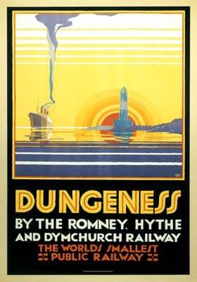 Dungeness, Kent. Vintage Romney, Hythe and Dymchurch Railway, Travel Poster by N Cramer Roberts