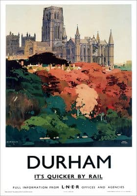 Durham Cathedral. LNER Vintage Travel Poster by Fred Taylor