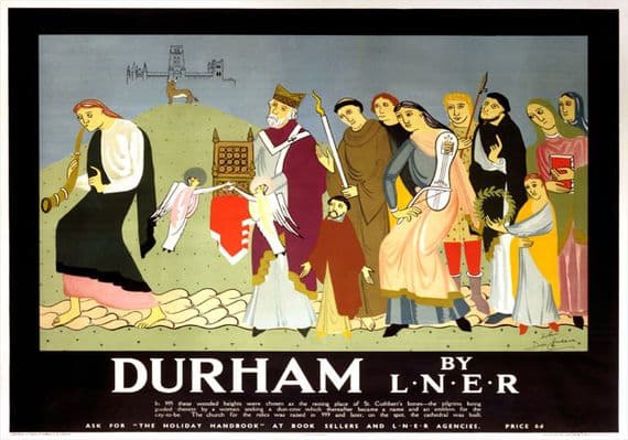 Durham, Pilgrims. LNER Vintage Travel Poster by Doris Clare Zinkeisen. 1932