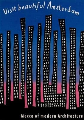 Dutch travel poster - Visit beautiful Amsterdam (1991)