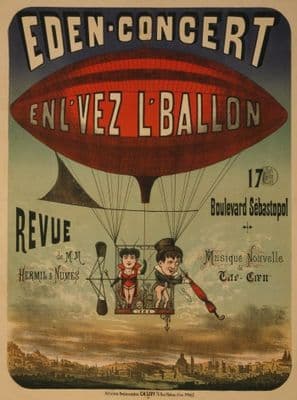 Eden-concert, Enl'vez L'Ballon, performing arts poster, 1884
