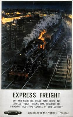 Express Freight, British Railways Railway Travel Poster