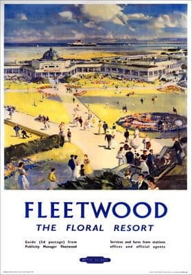 Fleetwood - The Floral Resort, Lancashire. BR (LMR) Vintage Travel Poster
