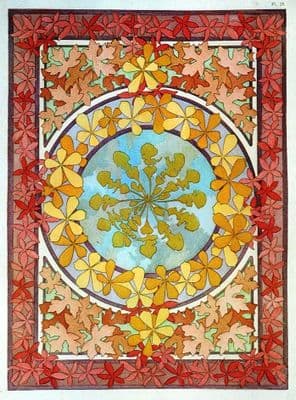 Floral design art deco poster