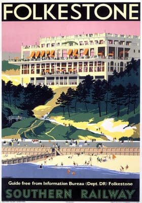 Folkestone, Kent. Vintage SR Travel poster by Verney L Danvers. 1947