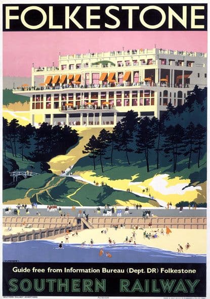 Folkestone, Kent. Vintage SR Travel poster by Verney L Danvers. 1947