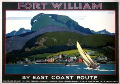 Fort William, Inverness-shire. Vintage LNER Travel Poster by Grainger Johnson