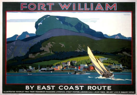 Fort William, Inverness-shire. Vintage LNER Travel Poster by Grainger Johnson