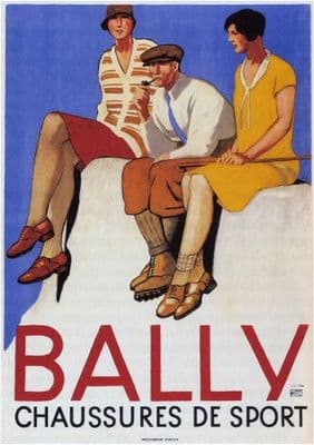FRENCH ADVERTISING POSTER - BALLY CHAUSSURES DE SPORT