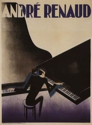 French pianist Andre Renaud poster - 1929