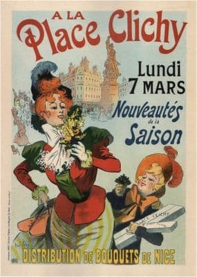 French poster advertising the shop A La Place Clichy, 1898