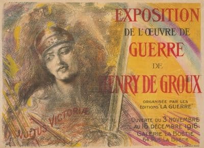 French poster - Exposition de l'oeuvre de guerre de Henry de Groux.