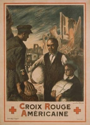 French WW1 poster - Croix Rouge américain