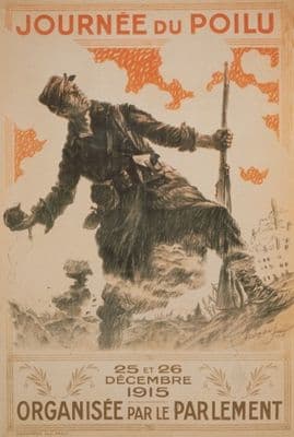 FRENCH WW1 POSTER - Journée du Poilu. 25 et 26 décembre 1915.